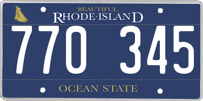 RI license plate 770345