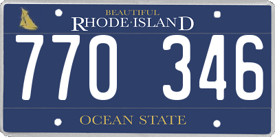 RI license plate 770346