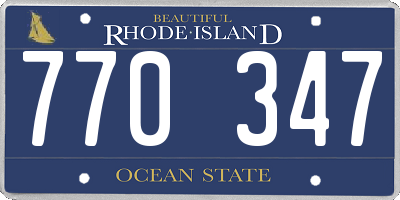 RI license plate 770347