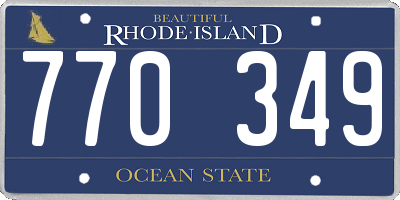 RI license plate 770349
