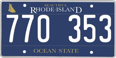 RI license plate 770353