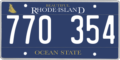 RI license plate 770354