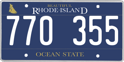 RI license plate 770355