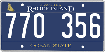 RI license plate 770356