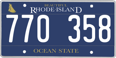 RI license plate 770358