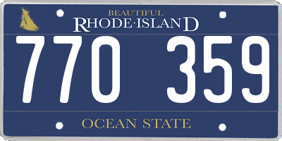 RI license plate 770359