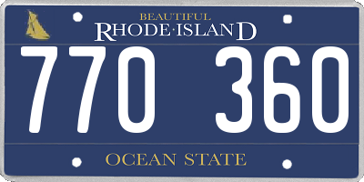 RI license plate 770360