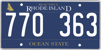 RI license plate 770363