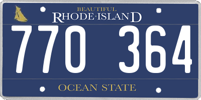 RI license plate 770364