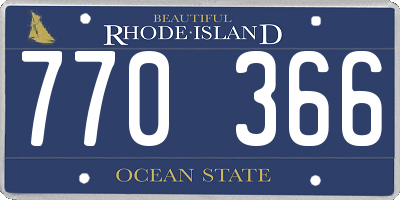RI license plate 770366