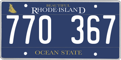 RI license plate 770367