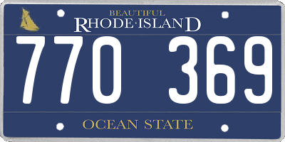 RI license plate 770369