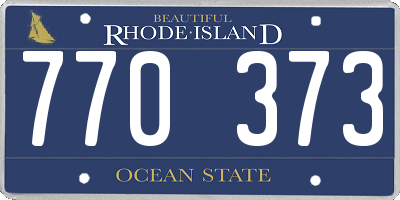 RI license plate 770373