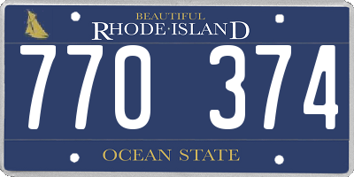 RI license plate 770374