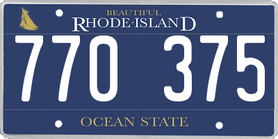 RI license plate 770375
