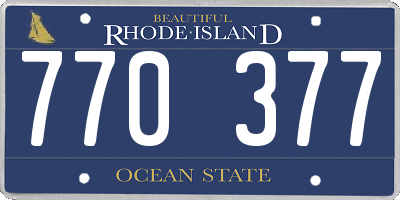 RI license plate 770377