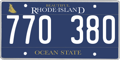 RI license plate 770380
