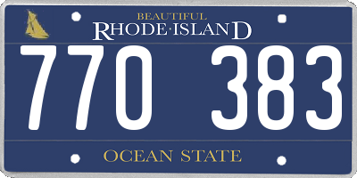 RI license plate 770383
