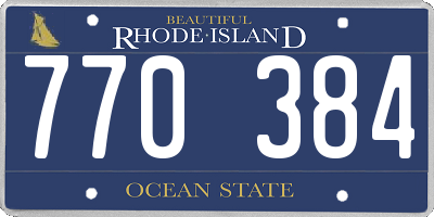 RI license plate 770384