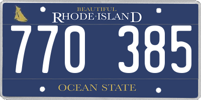 RI license plate 770385