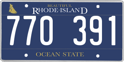 RI license plate 770391