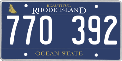 RI license plate 770392
