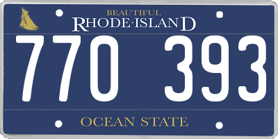 RI license plate 770393