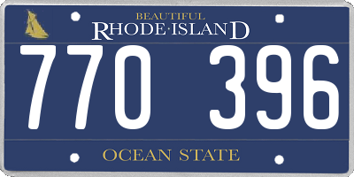 RI license plate 770396