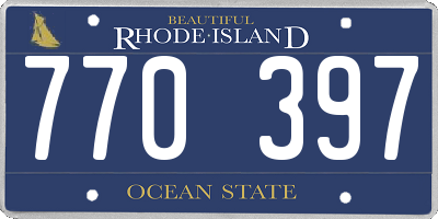 RI license plate 770397