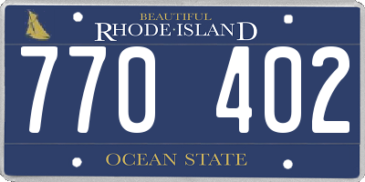 RI license plate 770402