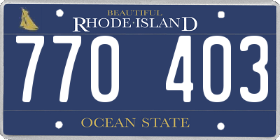 RI license plate 770403