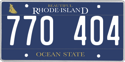 RI license plate 770404