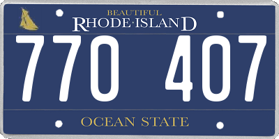 RI license plate 770407