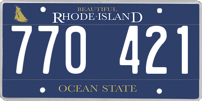 RI license plate 770421