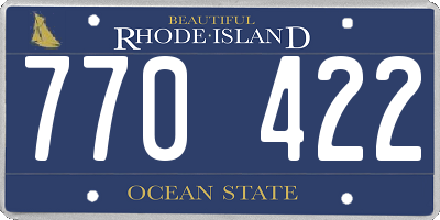 RI license plate 770422