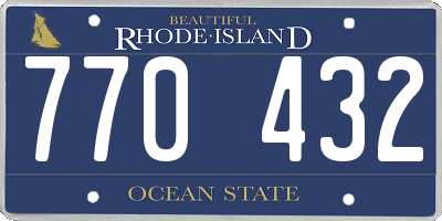 RI license plate 770432
