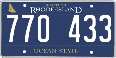 RI license plate 770433