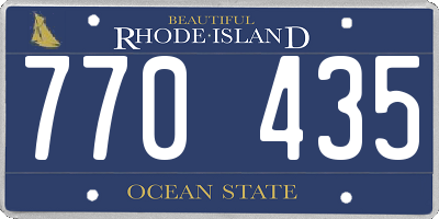 RI license plate 770435