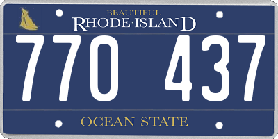 RI license plate 770437