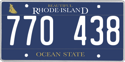 RI license plate 770438