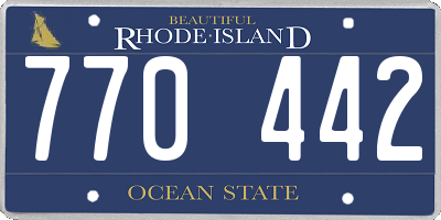 RI license plate 770442