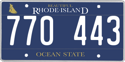 RI license plate 770443