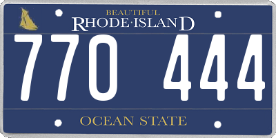 RI license plate 770444