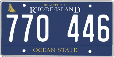 RI license plate 770446