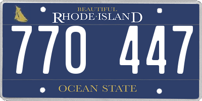RI license plate 770447