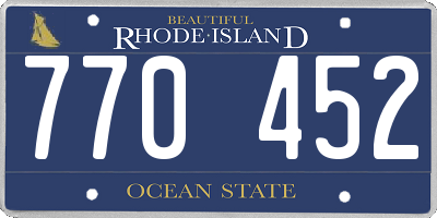 RI license plate 770452