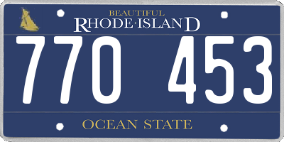 RI license plate 770453