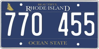 RI license plate 770455
