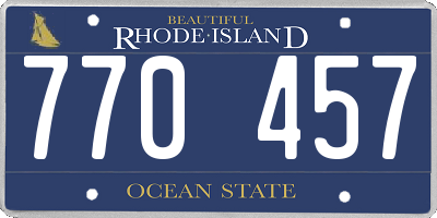 RI license plate 770457