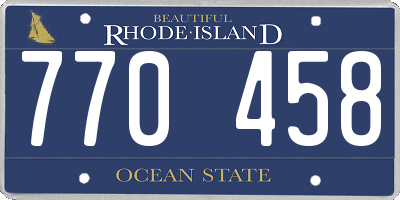RI license plate 770458